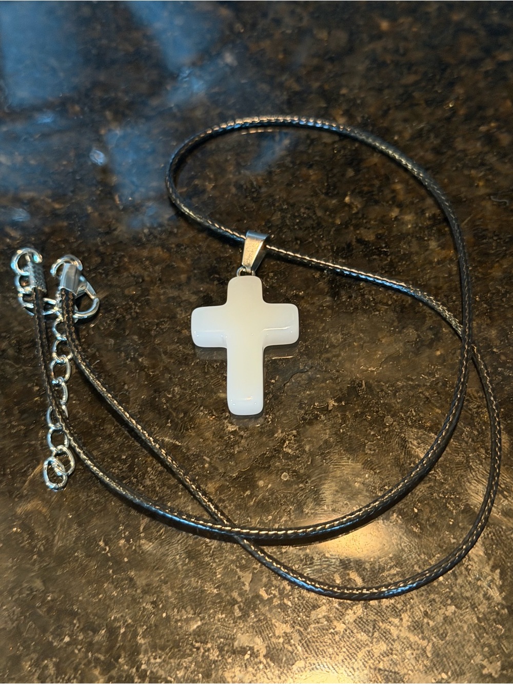 White Cross Pendant Necklace - Classic Women's Jewelry